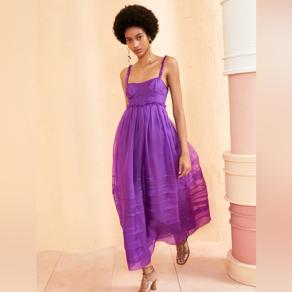 Ulla Johnson Priscilla Dress - Cassis Purple Silk Midi Dress